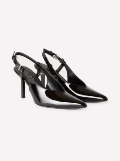 Slingback 100% pelle verniciata