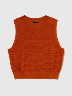 Top in maglia con lurex