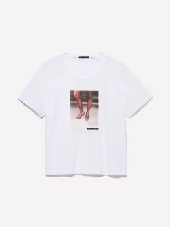 T-shirt bianca con stampa fotografica