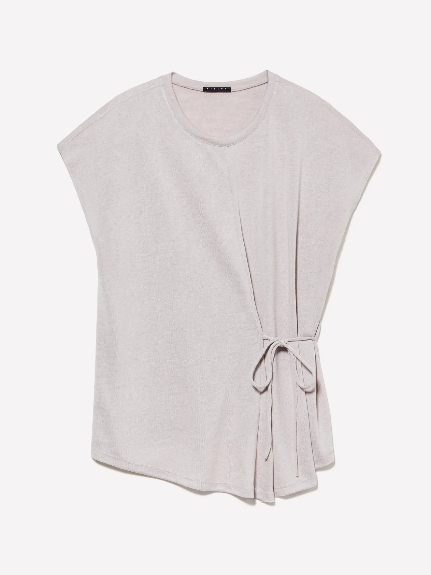T-shirt grigia con laccetti