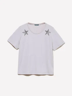 T-shirt grigia con stampa stelle
