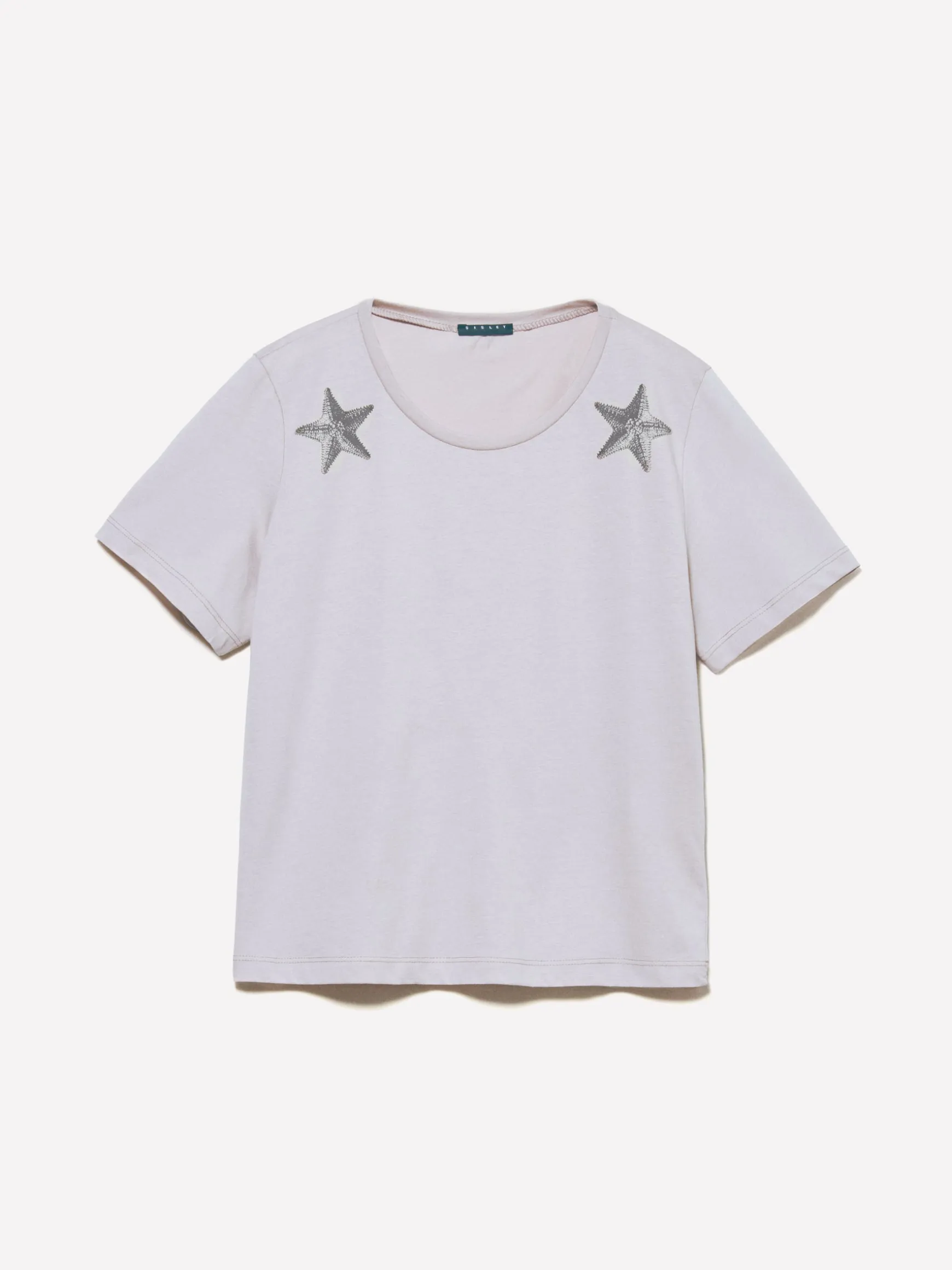 T-shirt grigia con stampa stelle