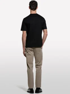 T-shirt nera con stampa lettering 100% cotone