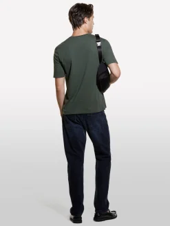 T-shirt verde militare girocollo 100% cotone bio