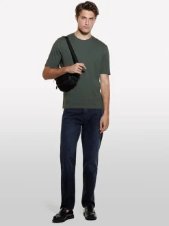 T-shirt verde militare girocollo 100% cotone bio