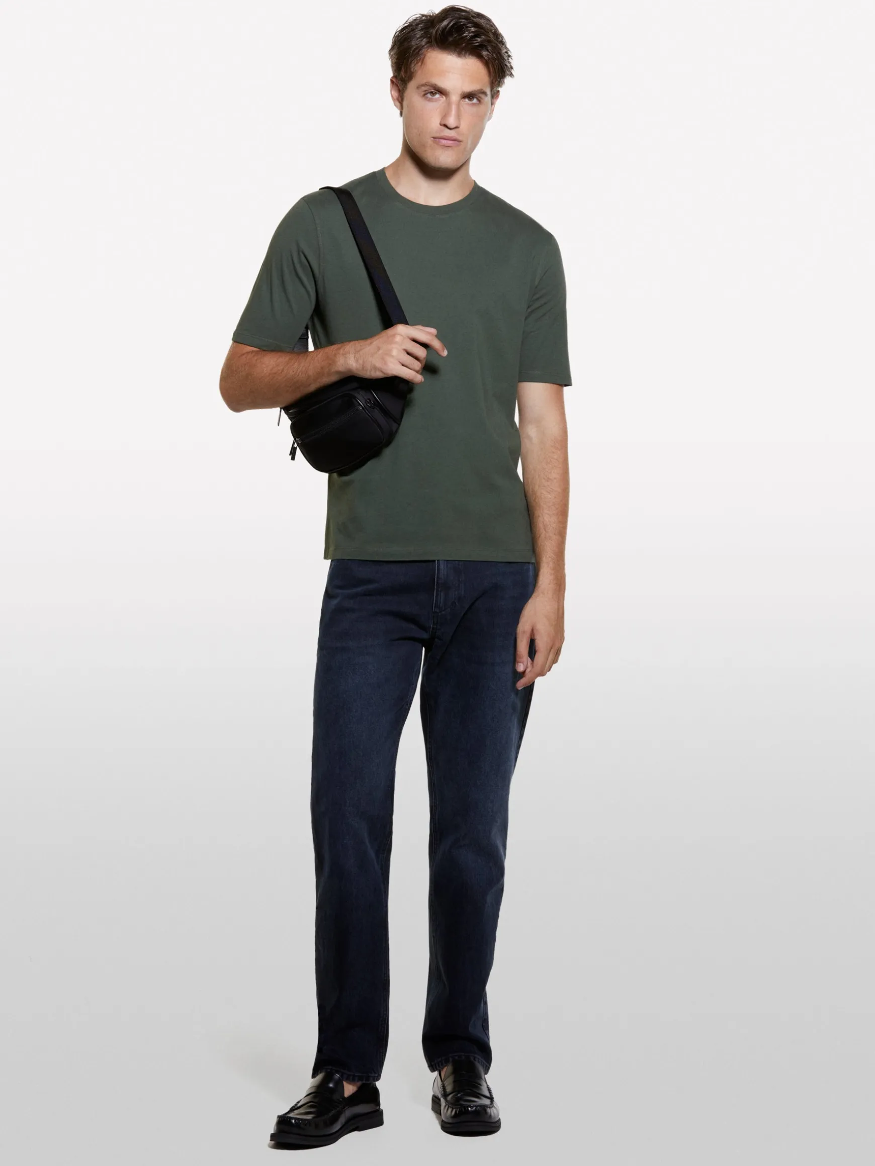 T-shirt verde militare girocollo 100% cotone bio