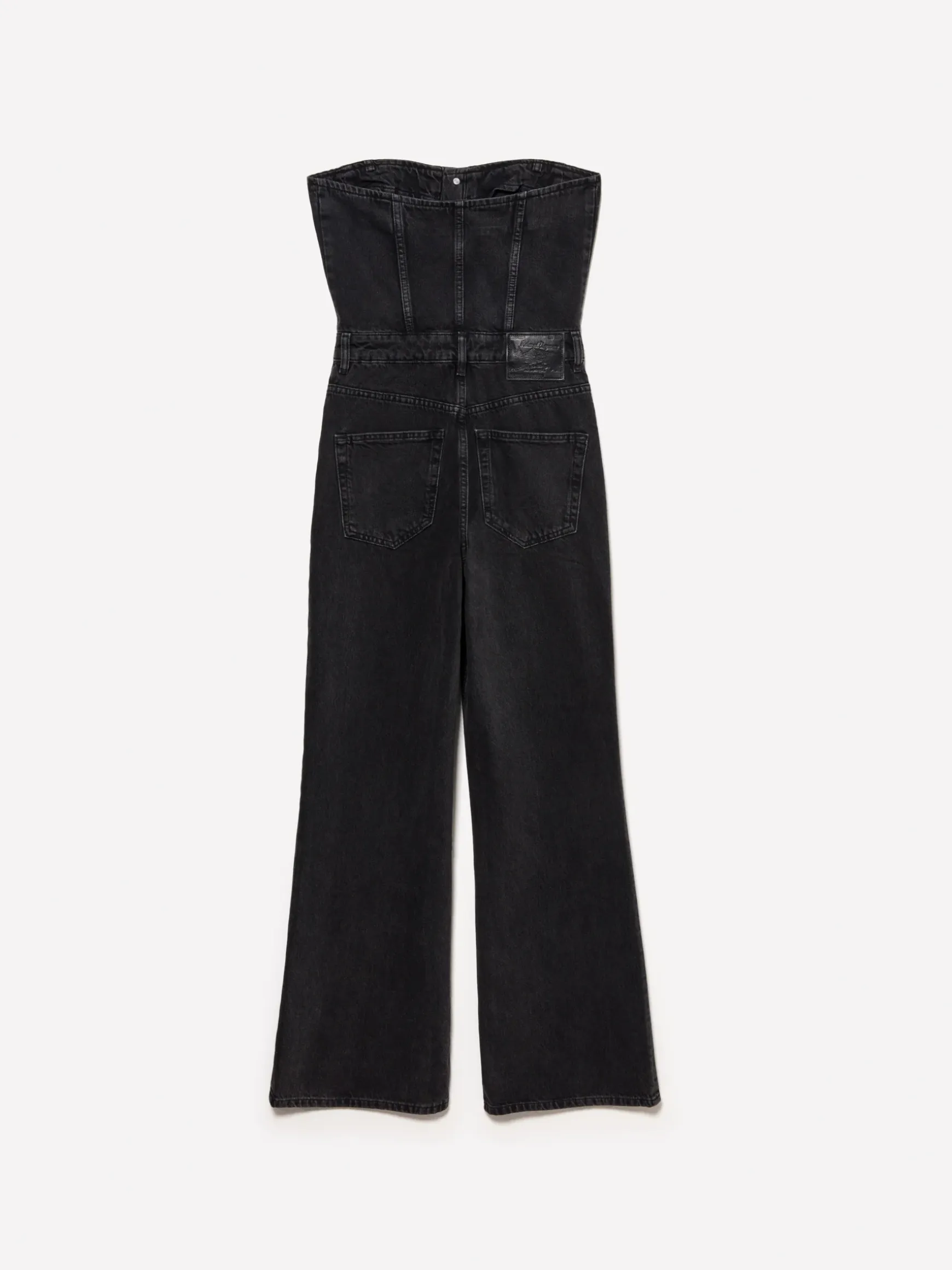 Tuta bustier di jeans nera