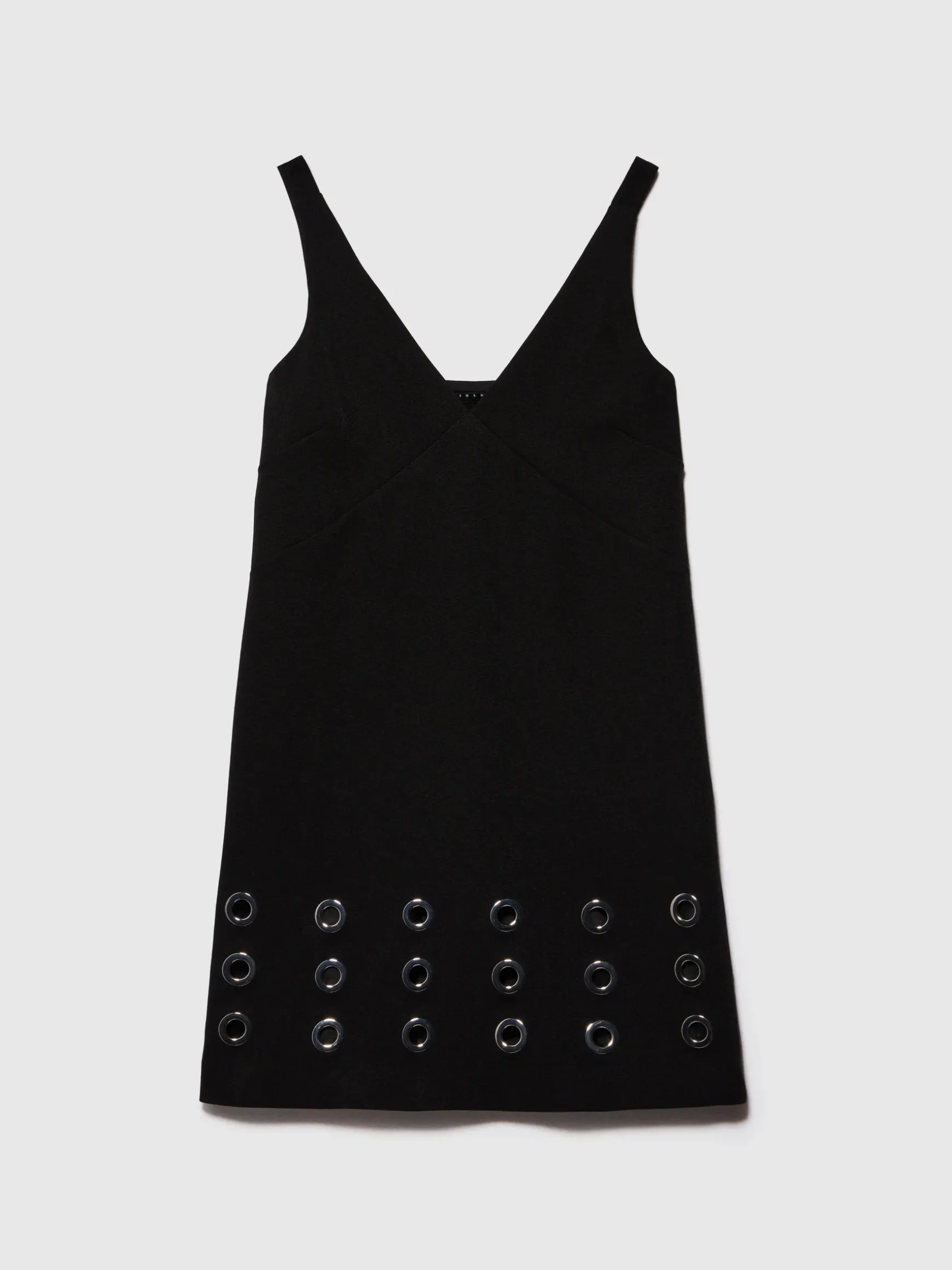 Vestito corto con occhielli